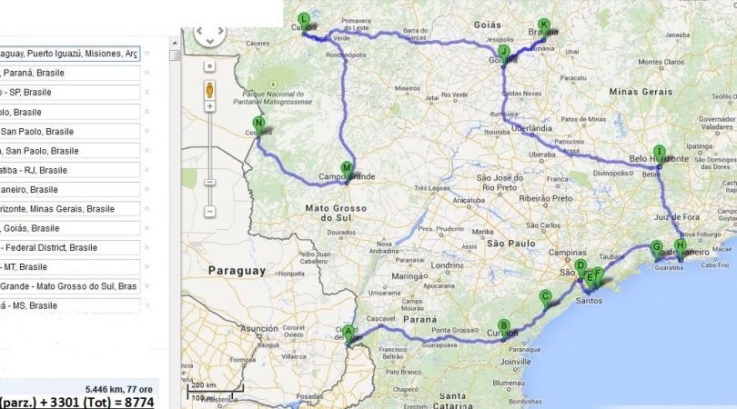 91. Tragitto Brasile